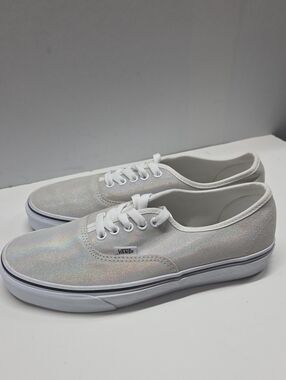 Vans Women's Iridescent Leather Sneakers in Shimmer White Size 10